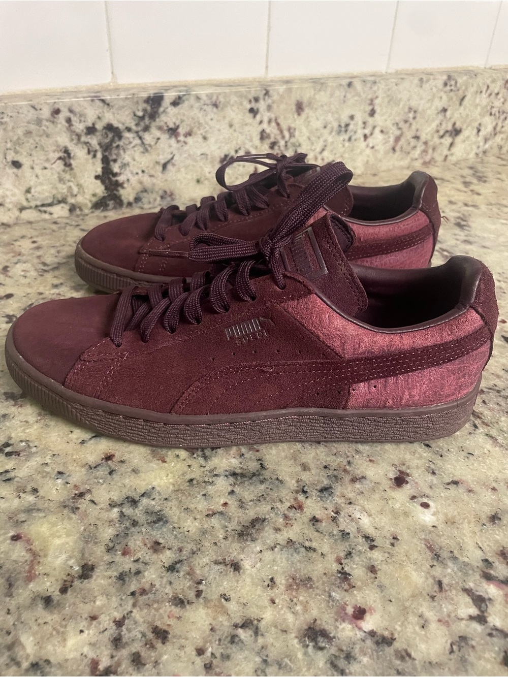 Puma Suede Classic Casual Emboss sneakers “winetasting" burgundy shoe size 6